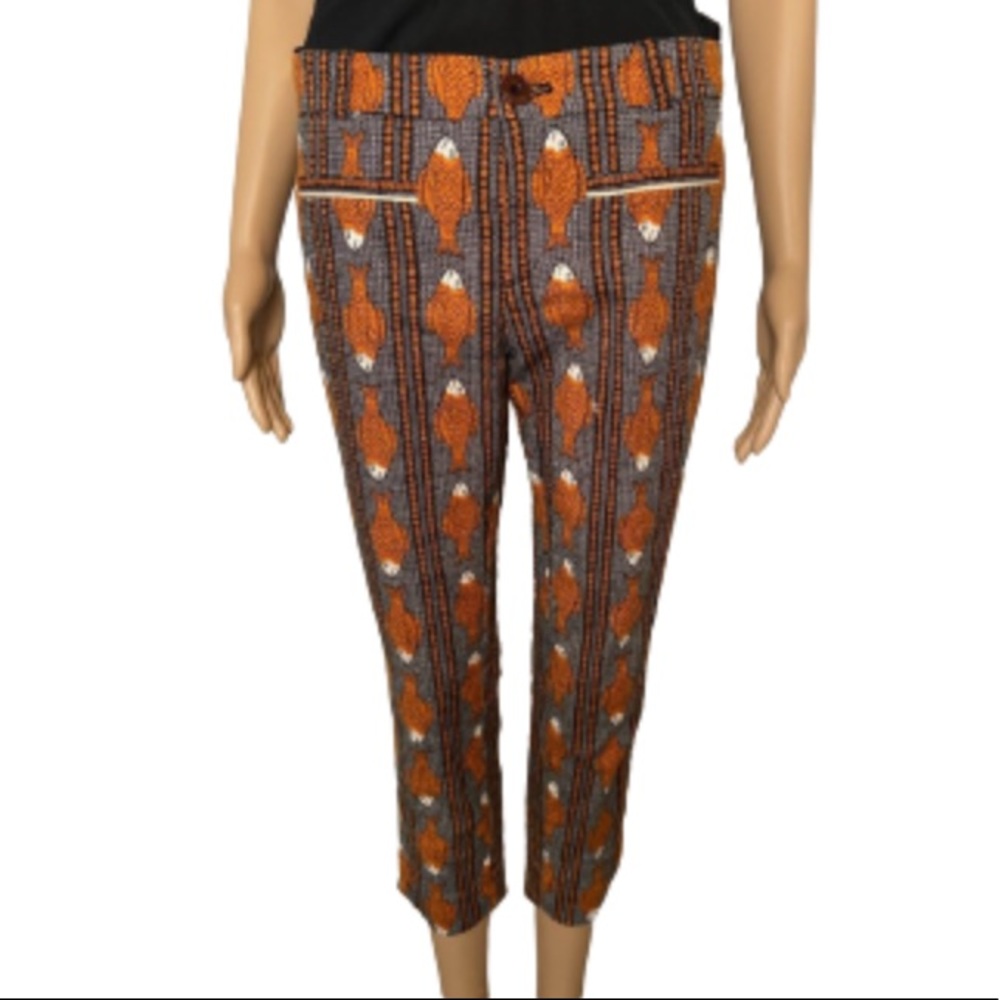 Anthropologie Cartonnier Fishing Line Charlie Fish Crop Pants - 8
